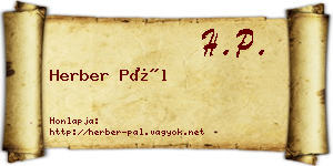 Herber Pál névjegykártya